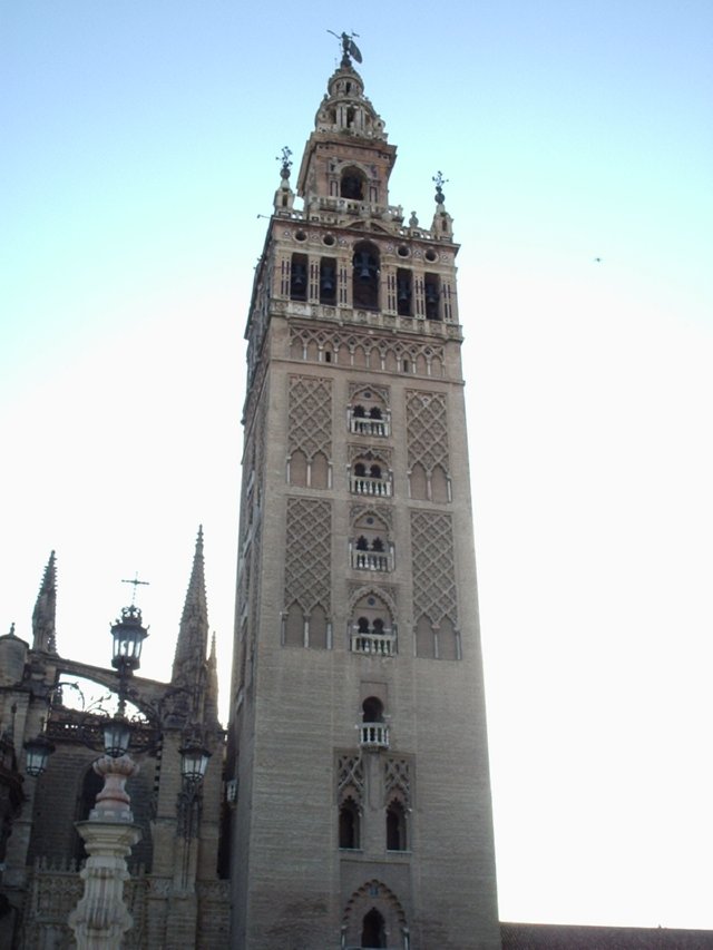 P5190152 La Giralda vanuit Plaza de Virgen de los Reyes  - Catedral de Sevillla - Sevilla